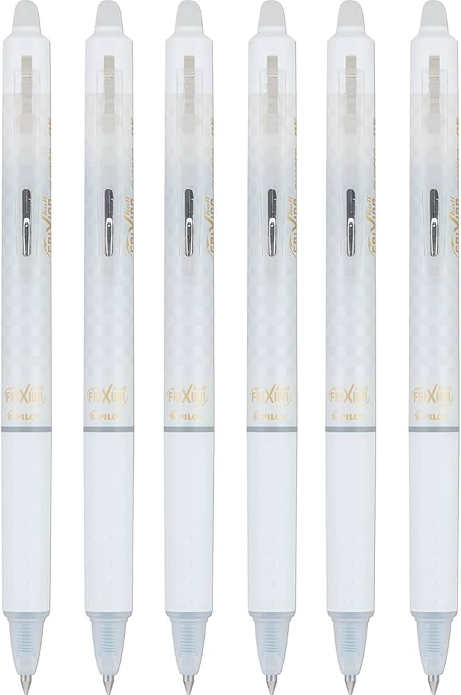 PILOT FriXion Ball Clicker Erasable Gel Ink Retractable Pen, Extra Fine Point, 0.5mm, White Barre... | Amazon (US)