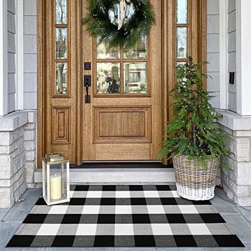 IOHOUZE Cotton Buffalo Plaid Check Rug Outdoor Doormat 27.5 x 43 Inches Washable Woven Front Porc... | Amazon (US)