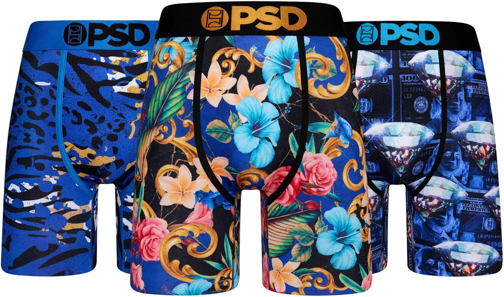 PSD Underwear Mens Boxer Briefs - Luxury Print, Standard Length Pack & Singles, Soft & Breathable... | Amazon (US)