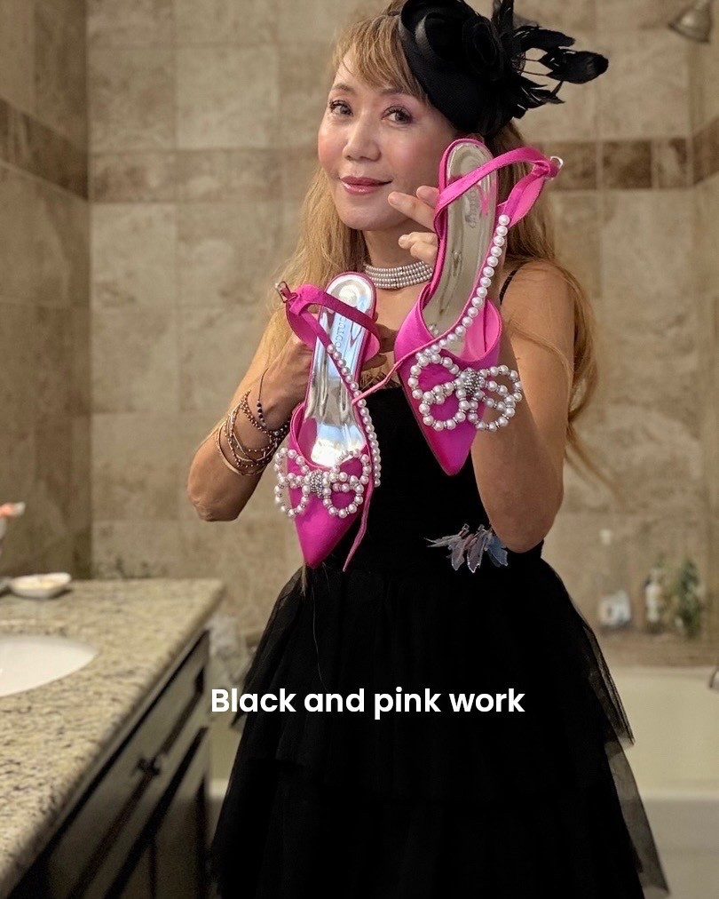 Black and pink color combination works 😍 #shoeswithpearls #shoes 

#LTKSaleAlert
