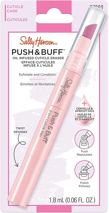 Sally Hansen Push & Buff 2-in-1 Cuticle Care Treatment Pen | Exfoliates, Polishes and Smooths Cut... | Amazon (US)