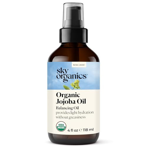 Sky Organics Organic Jojoba Oil for Face, Balancing Oil for Light Hydration & Helps Reduce Excess Oiliness, Suitable For Oily, Combination and Blemish-Prone Skin, 100% Pure & Cold-Pressed, 4 fl. Oz with ebook | Amazon (US)