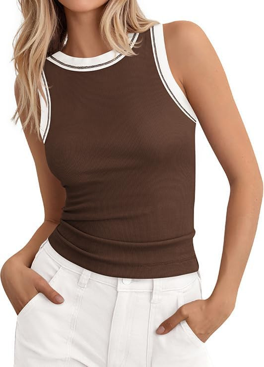 BTFBM High Neck Tank Top for Women Sleeveless Ribbed Y2k Clothes Basic Shirts Going Out Outfits S... | Amazon (US)