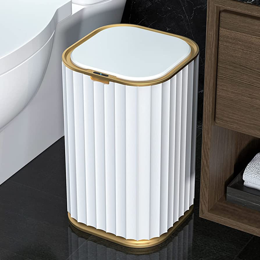 MOPALL Bathroom Trash Can - 3.5 Gallon Automatic Trash Can,Waterproof Slim Touchless Bathroom Gar... | Amazon (US)