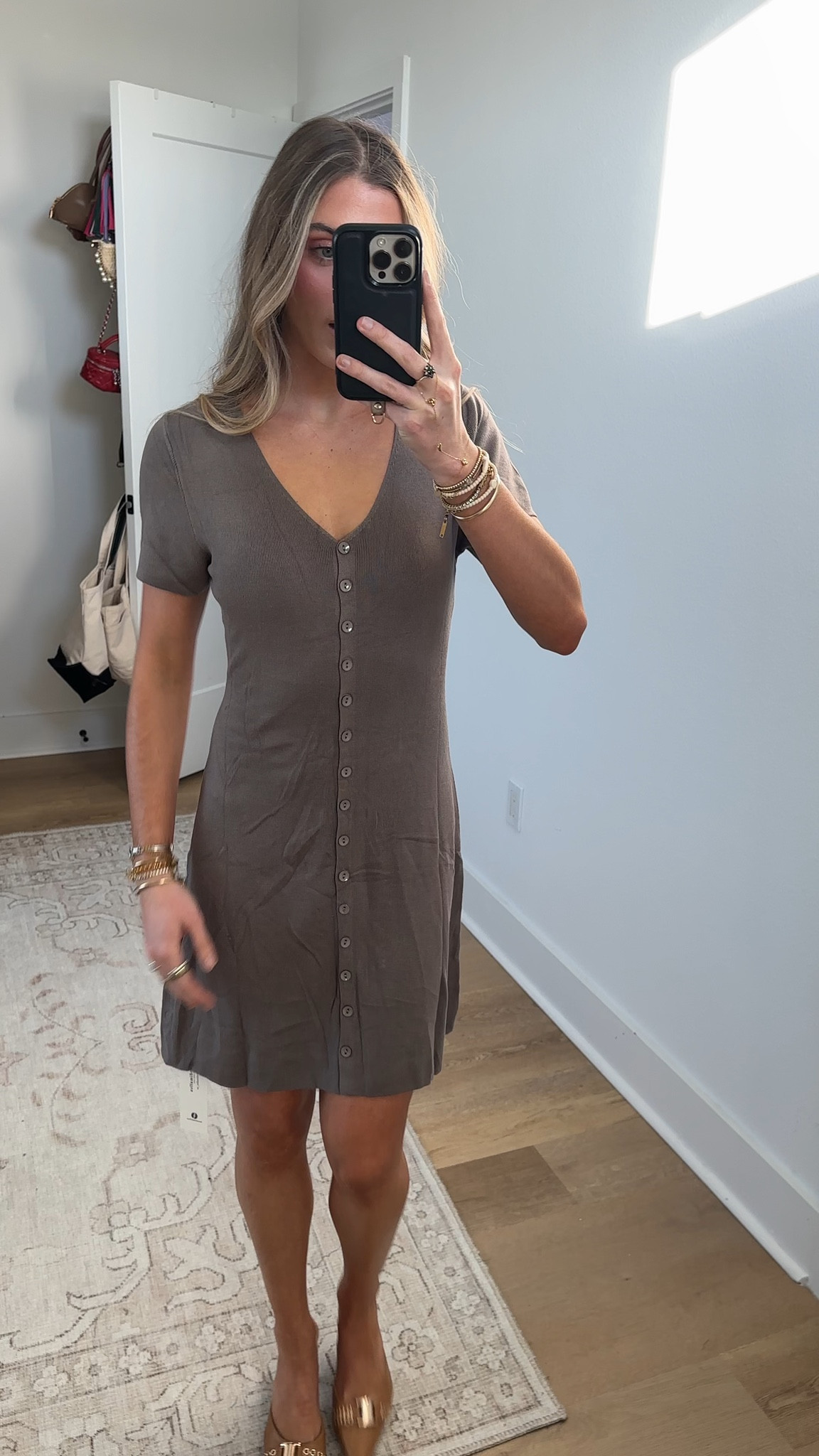 Amazon size small Saodimallsu Womens Short Sleeve Mini Dress V Neck Button Up Cardigan Sweater Summer Ribbed Knit Flare A Line Dresses

#LTKSaleAlert #LTKSeasonal #LTKootd