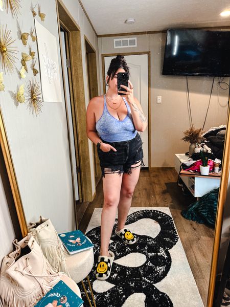 Another one of my favorite bralettes from Alexander Jane! The color is perfect for spring (washed indigo) and paired with shorts, it gives it that casual vibe for running errands or hanging out around the house 

Bralette style
Shorts 
Jean shorts 
Mom shorts 

#LTKmidsize #LTKstyletip #LTKfindsunder50
