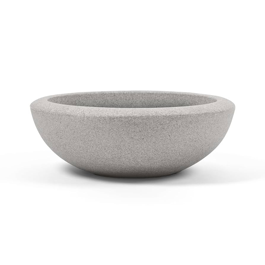 ARBORA 21" Santorini Bowl Polyresin Indoor and Outdoor Planter with Stone Blend Concrete Gray Fin... | Amazon (US)