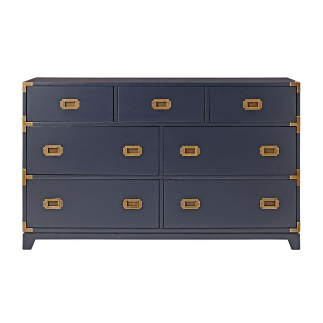 Kids Navy Blue Campaign Wide Dresser | Crate & Barrel