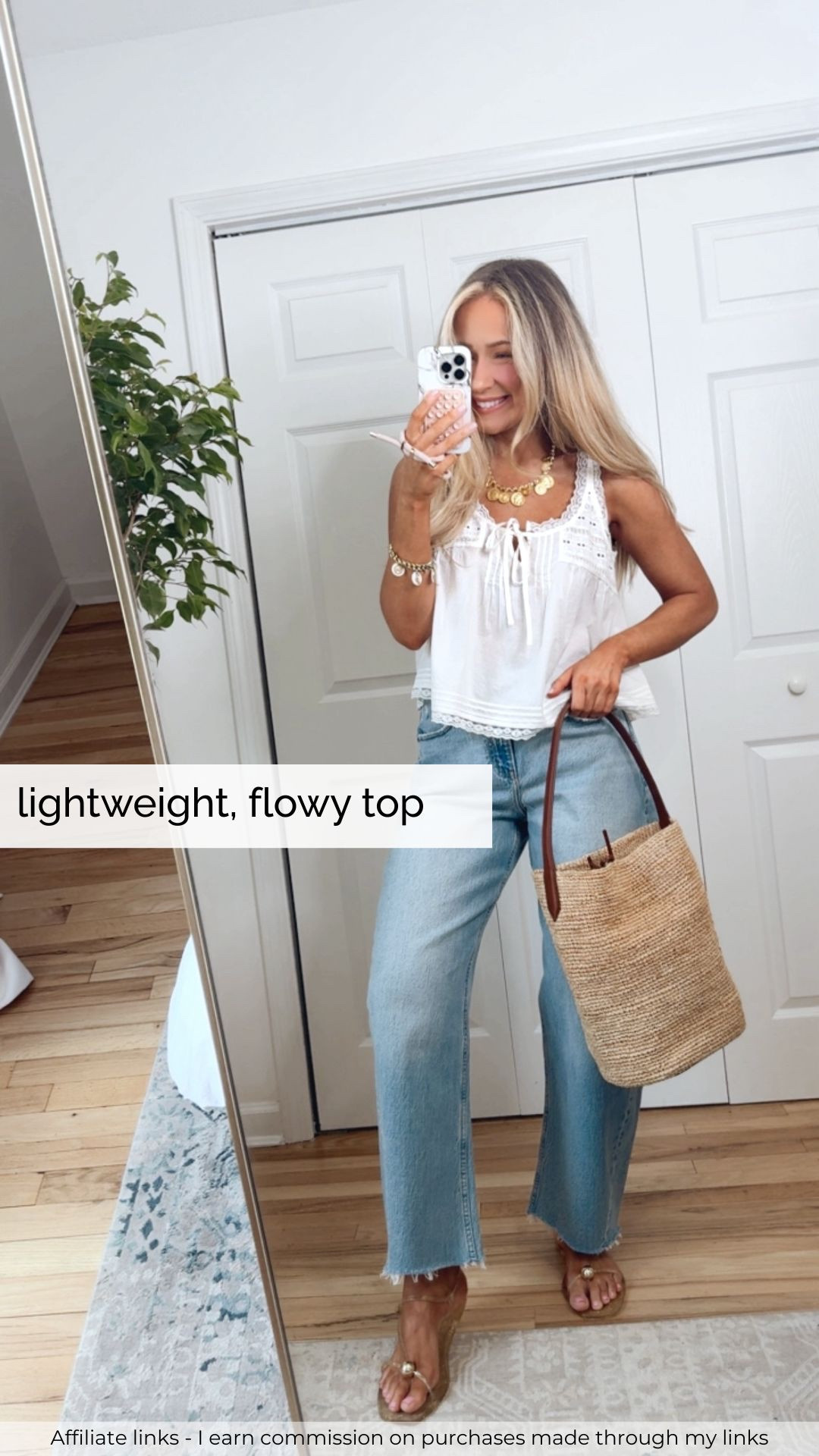 Affiliate links - I earn commission on purchases made through my links | Walmart top, white flowy spring top