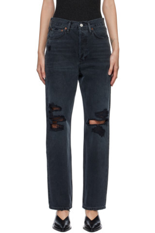 AGOLDE - Black 90's Straight Jeans | SSENSE