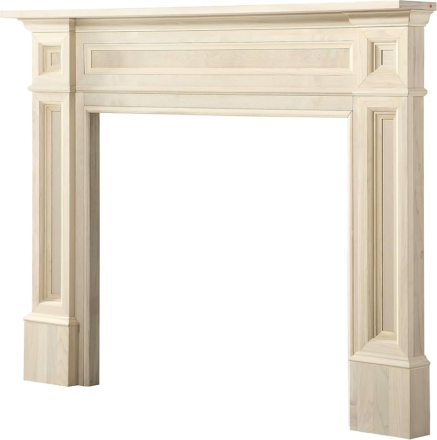 Pearl Mantels ARYB56140 Rich Architectural Quality Wood Mantel Surround, 56"W x 42"H, Unfinished | Amazon (US)