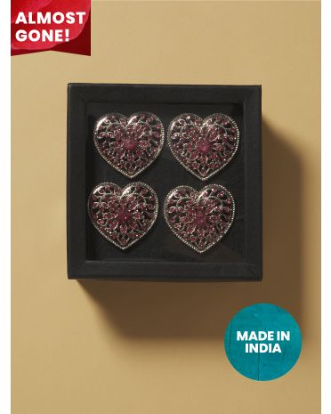 4pk Studded Heart Napkin Rings | HomeGoods