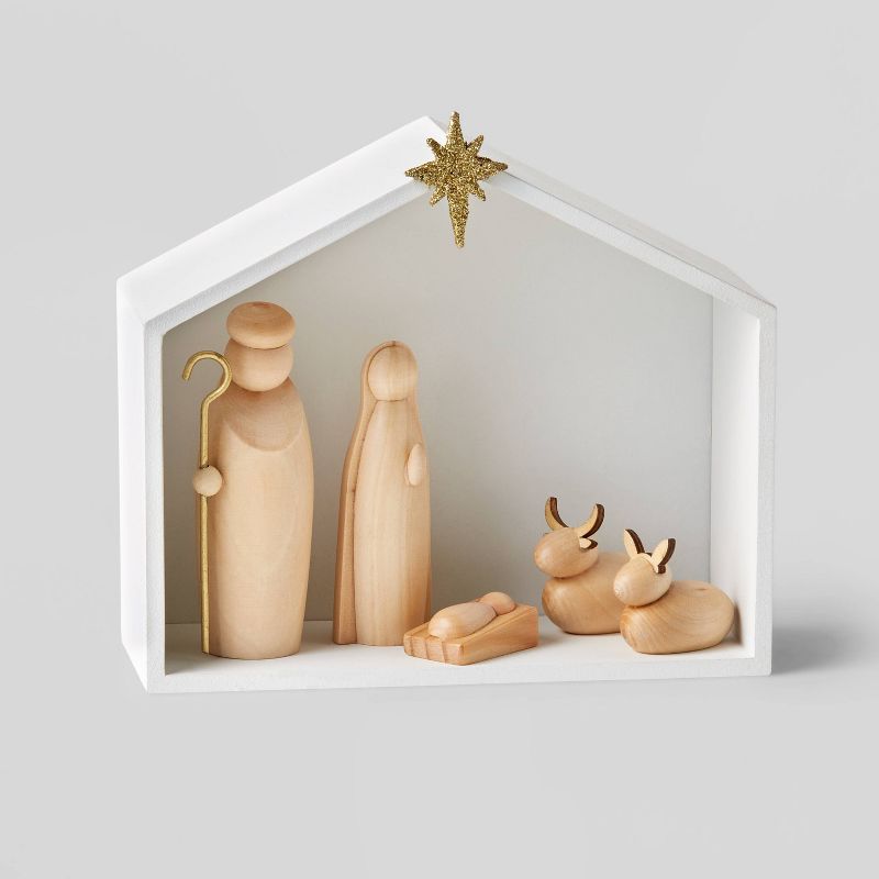 5pc Wood Nativity Decorative Figurine Set - Wondershop&#8482; | Target