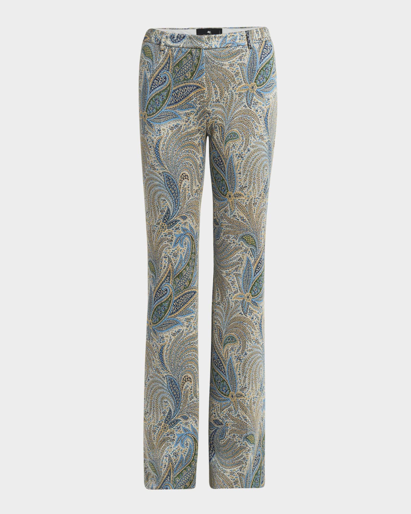 Foliage Pastel Romantic Flare Trousers | Neiman Marcus