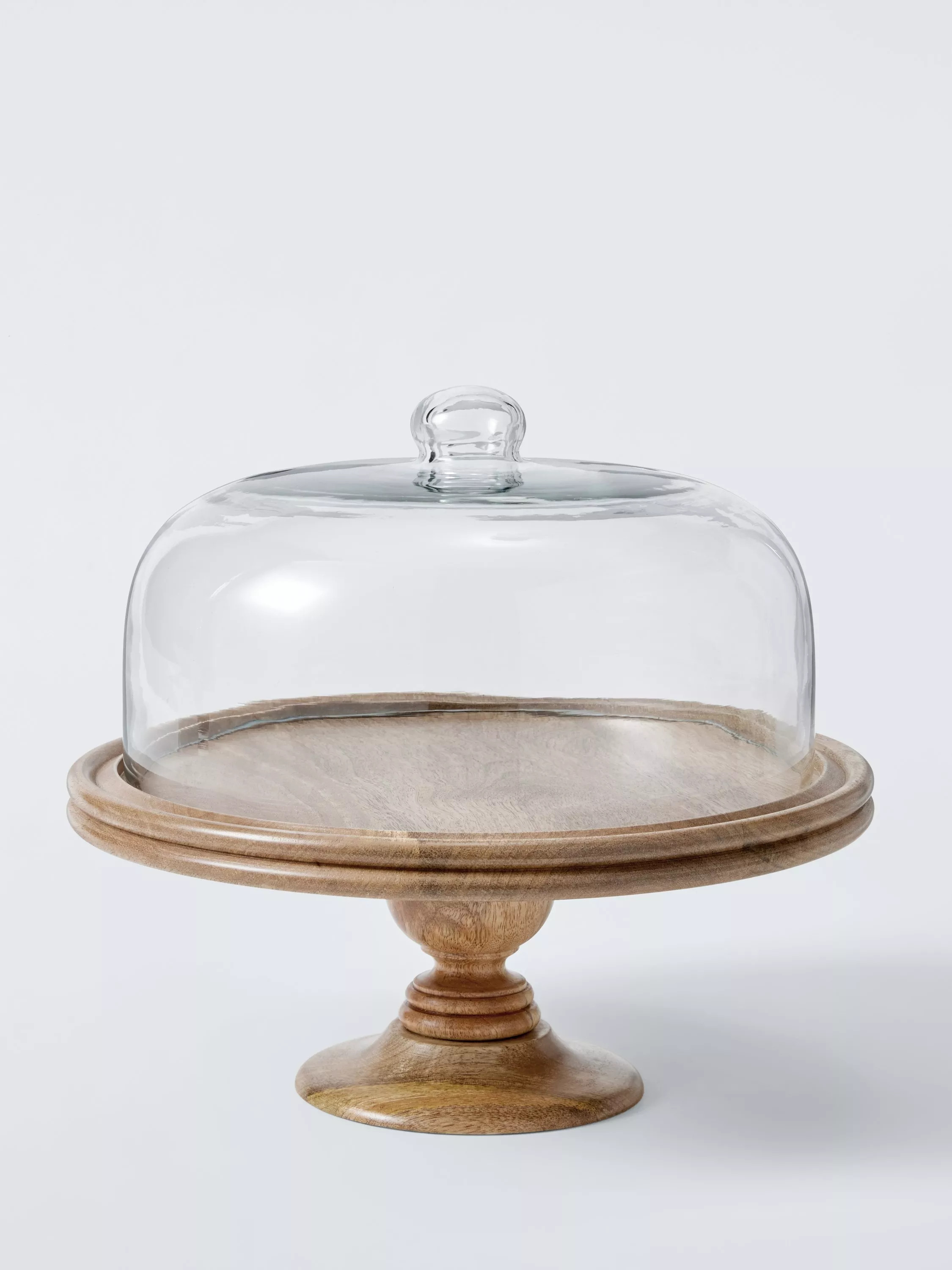 Heritage Cake Stand & Glass Dome, 33cm, FSC (Mango Wood), Natural | John Lewis (UK)