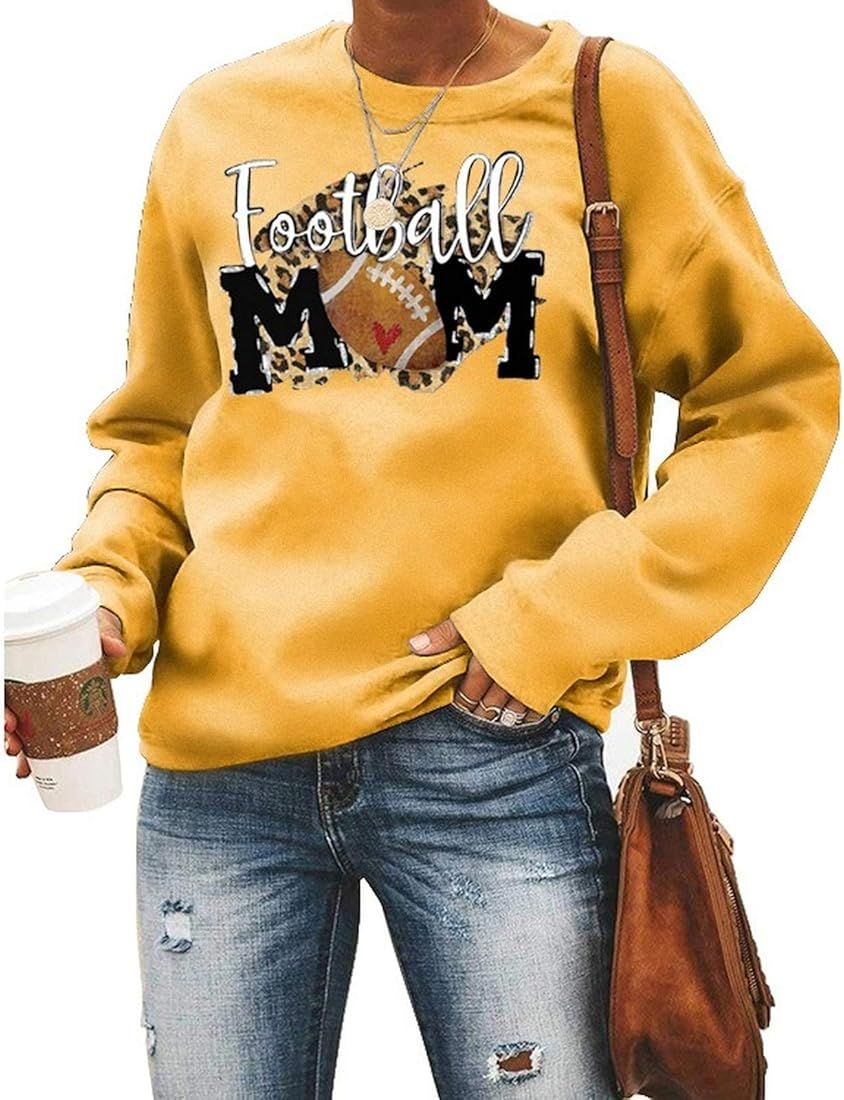 Noffish Women Football Mom Graphic Sweatshirt | Amazon (US)