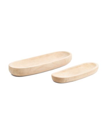 2pc Decorative Wooden Bowls | TJ Maxx