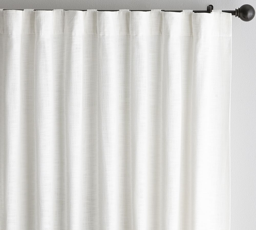 Seaton Textured Cotton Curtain | Pottery Barn (US)