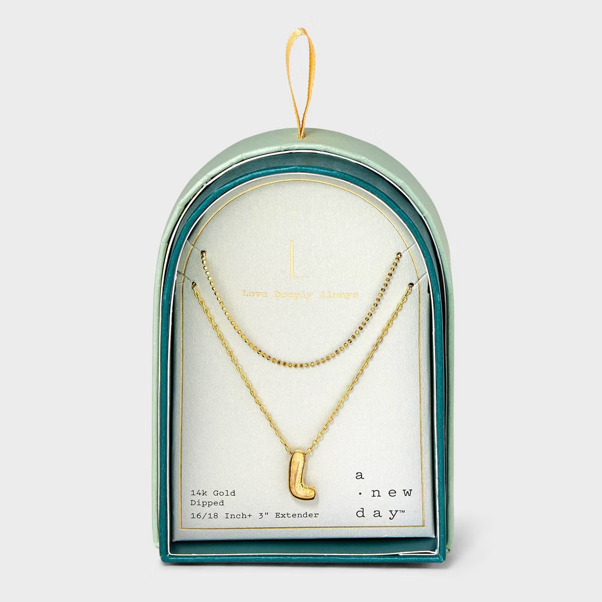 14K Gold Dipped Initial Bubble Multi-Strand Pendant Necklace - A New Day™ Gold | Target