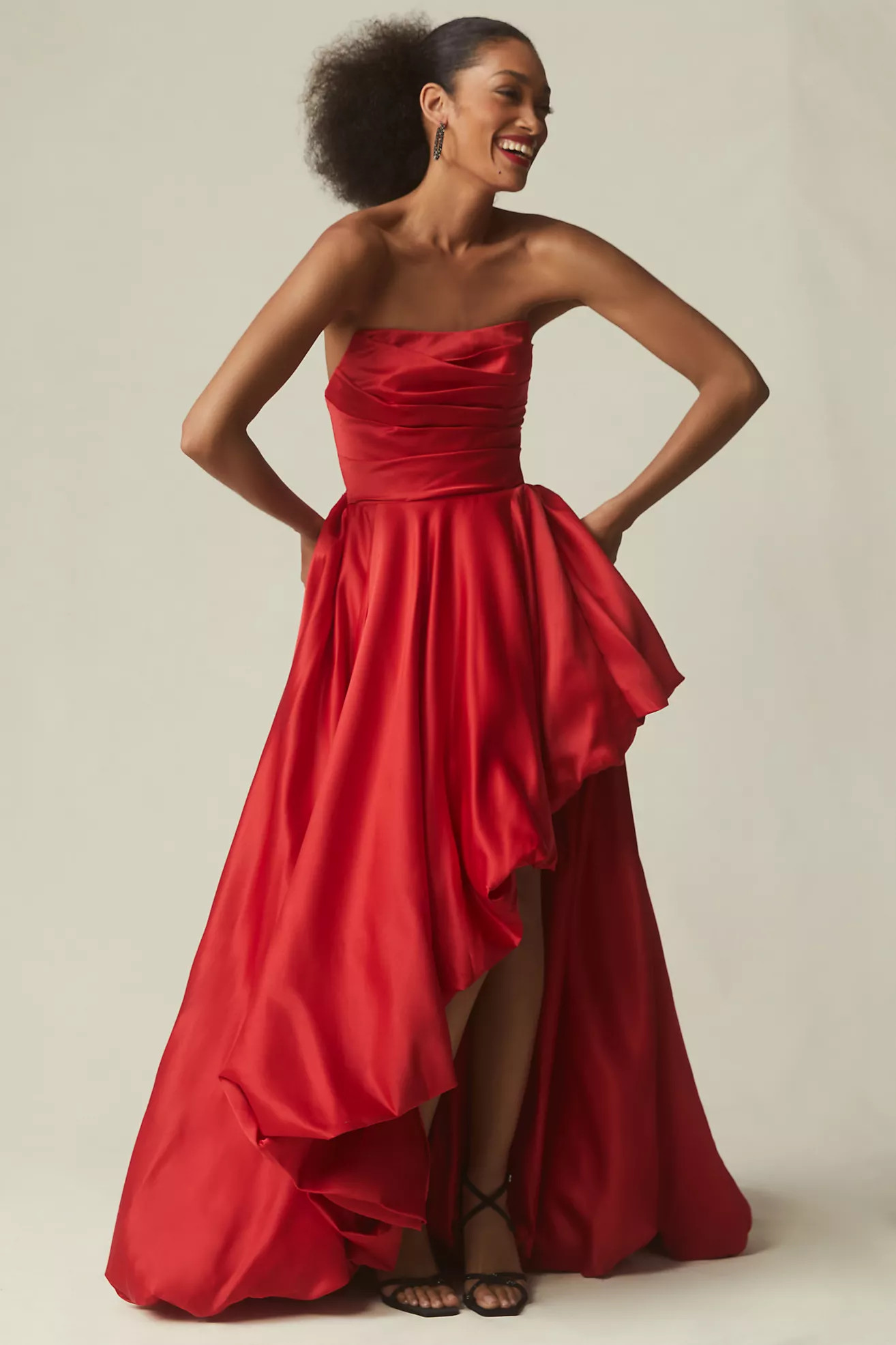 Mac Duggal Strapless Asymmetrical Maxi Dress | Anthropologie (US)