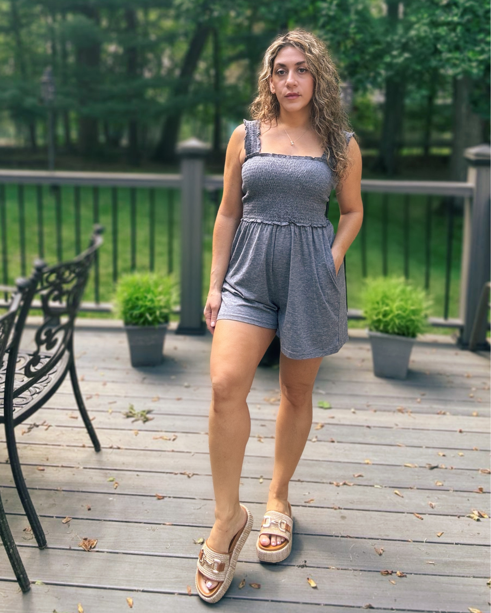 Romper weather 💙☀️
I love this easy to wear summer romper that’s soft, comfy and versatile. The square neckline and ruffled details add a feminine and unexpected touch. I’m wearing a medium, but usually a small. The straps and waistline are a bit big, so I’m assuming my usual small would have been a perfect fit. I do like the length of the medium though.

#LTKFindsUnder50 #LTKSummerEdit #LTKSeasonal