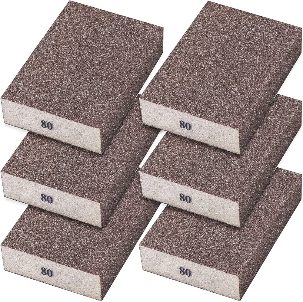 6Pcs Sanding Sponge 80 Grit Coarse Blocks for Metal Sanding Wood Sanding Brush Washable&Reusable ... | Amazon (US)