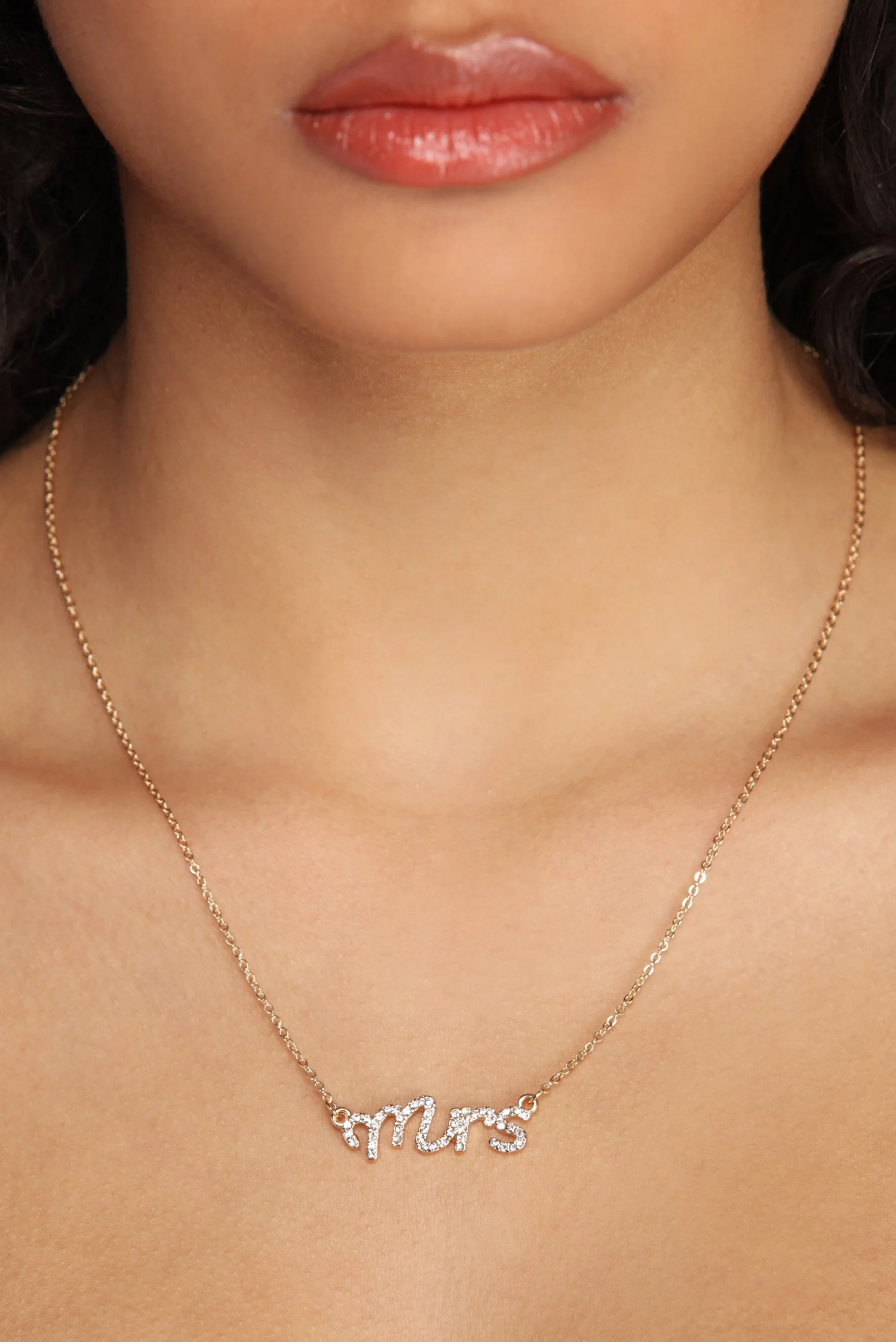 Mrs Script Rhinestone Necklace | Windsor Stores