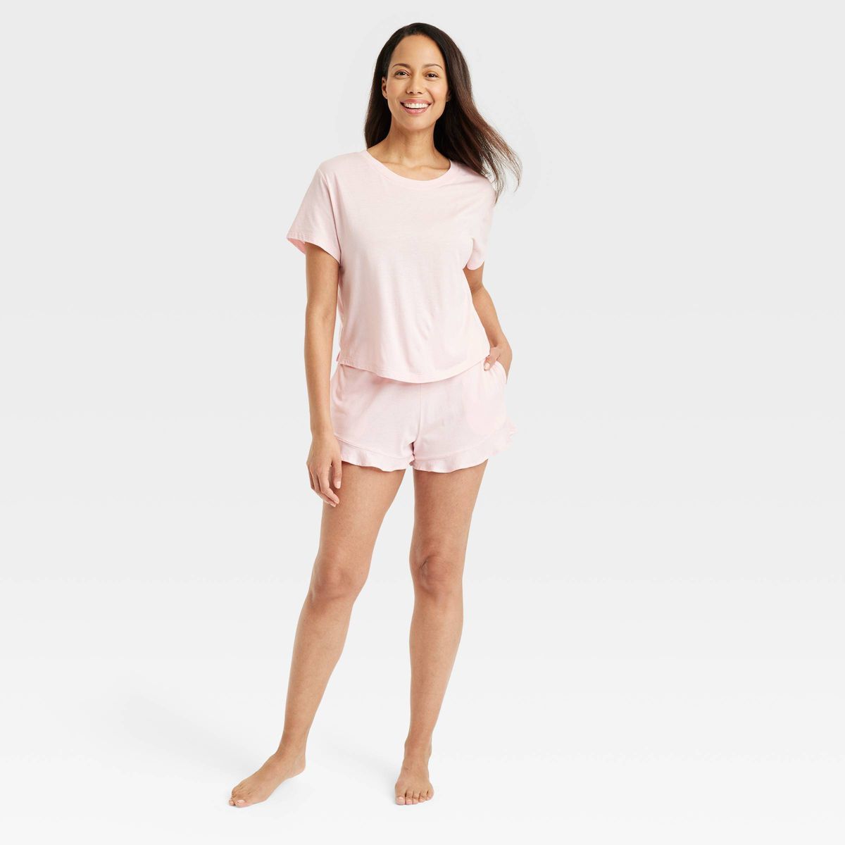 Women's T-Shirt and Shorts Pajama Set - Stars Above™ Pink XS | Target