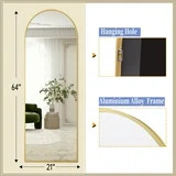 BEAUTYPEAK 64"x21" Full Length Mirror Arched Standing Floor Mirror Full Body Mirror, Gold | Walmart (US)