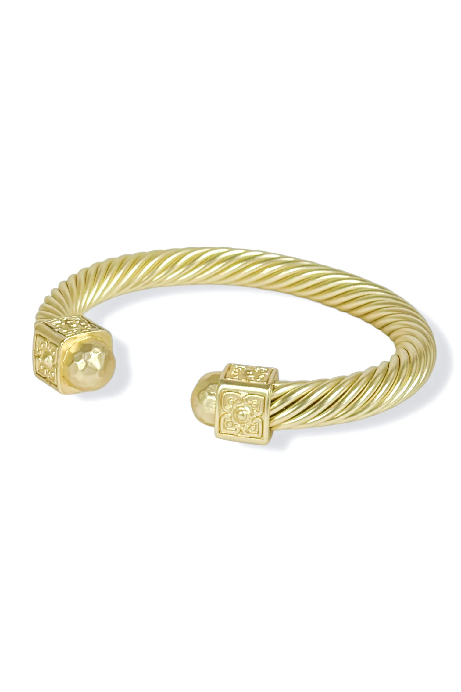 Cutting Corners Gold Cable Cuff Bracelet | The Willow Tree