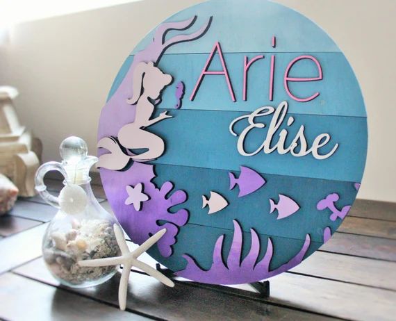 Personalized Mermaid Name Sign for Little Girl Bedroom  | Etsy | Etsy (US)