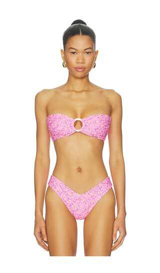 Kulani Kinis Strapless Bandeau Bikini Top in Pink. - size XS | Revolve Clothing (Global)