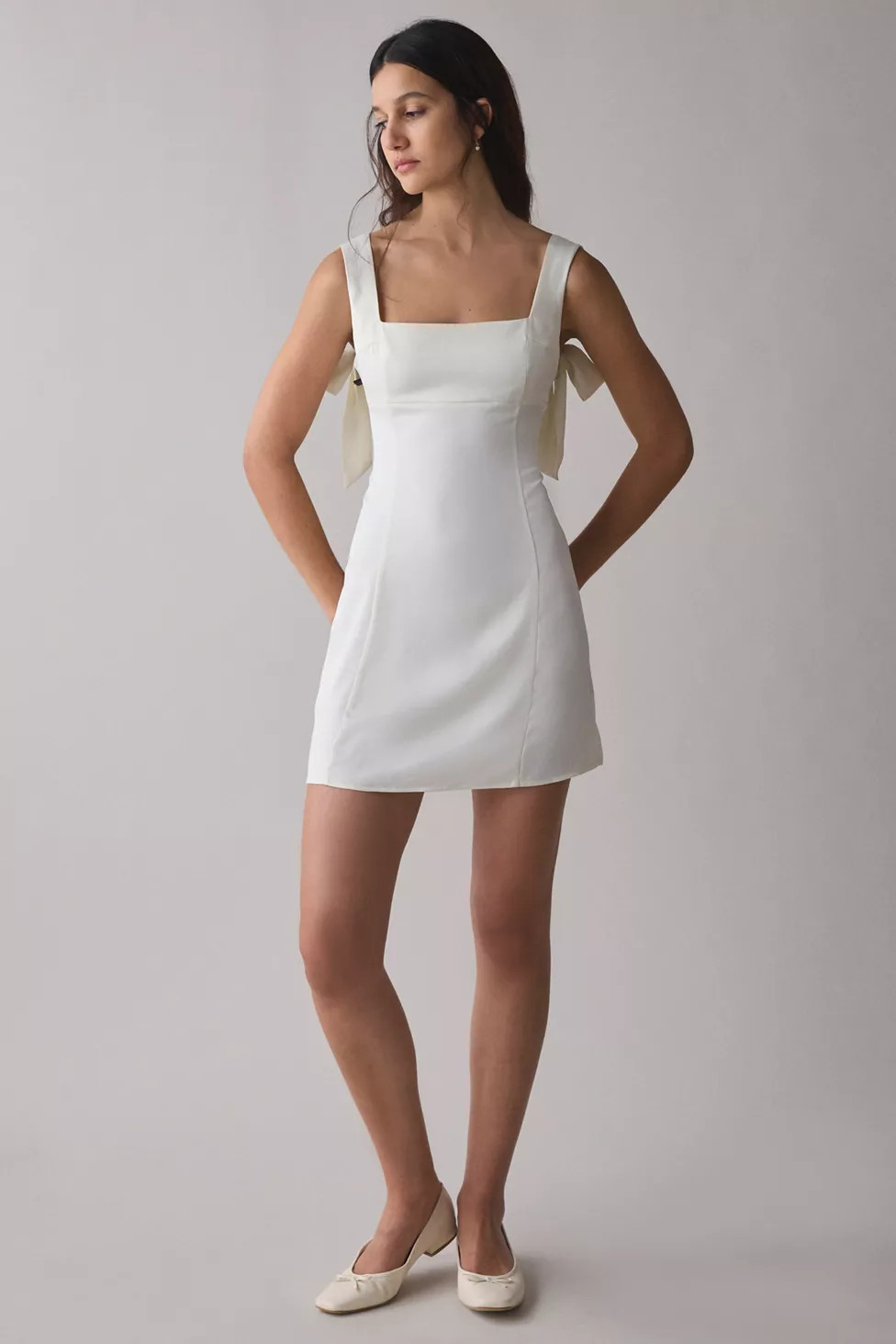 UO Bri Double Bow Satin Mini Dress | Urban Outfitters (US and RoW)