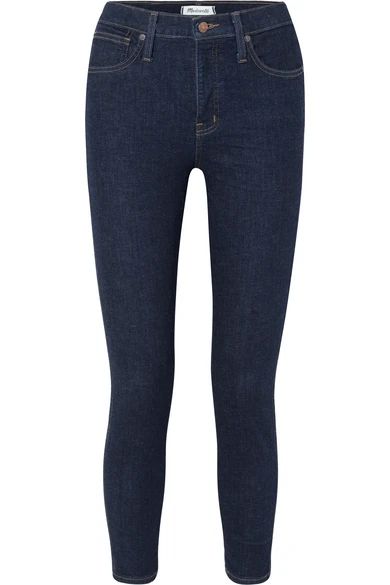 Madewell - Cropped High-rise Skinny Jeans - Dark denim | NET-A-PORTER (US)