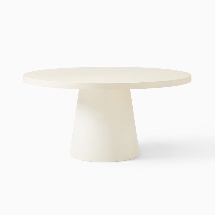 Concrete Indoor/Outdoor Pedestal Round Dining Table (32"–60") | West Elm (US)