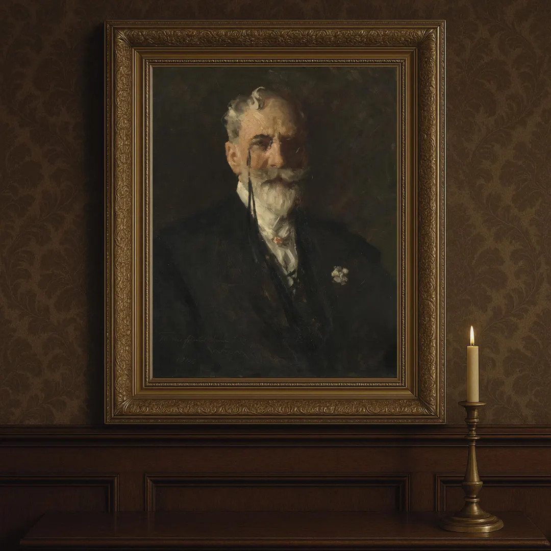 Vintage Gentleman Portrait: Moody Antique Oil Painting Art Print - Etsy | Etsy (US)