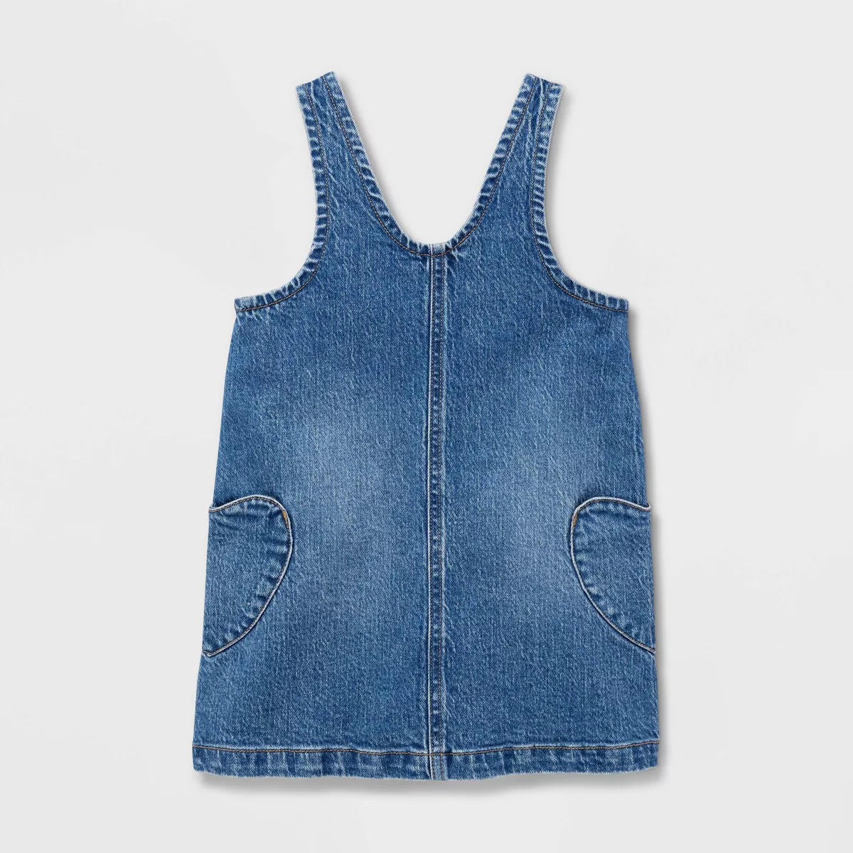 Toddler Girls' Sleeveless Heart Denim Skirtall - Cat & Jack\u2122 Medium Wash 3T | Target