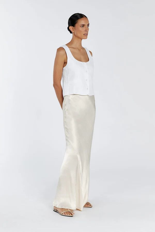 CHARLI CREAM SATIN MAXI SKIRT | DISSH