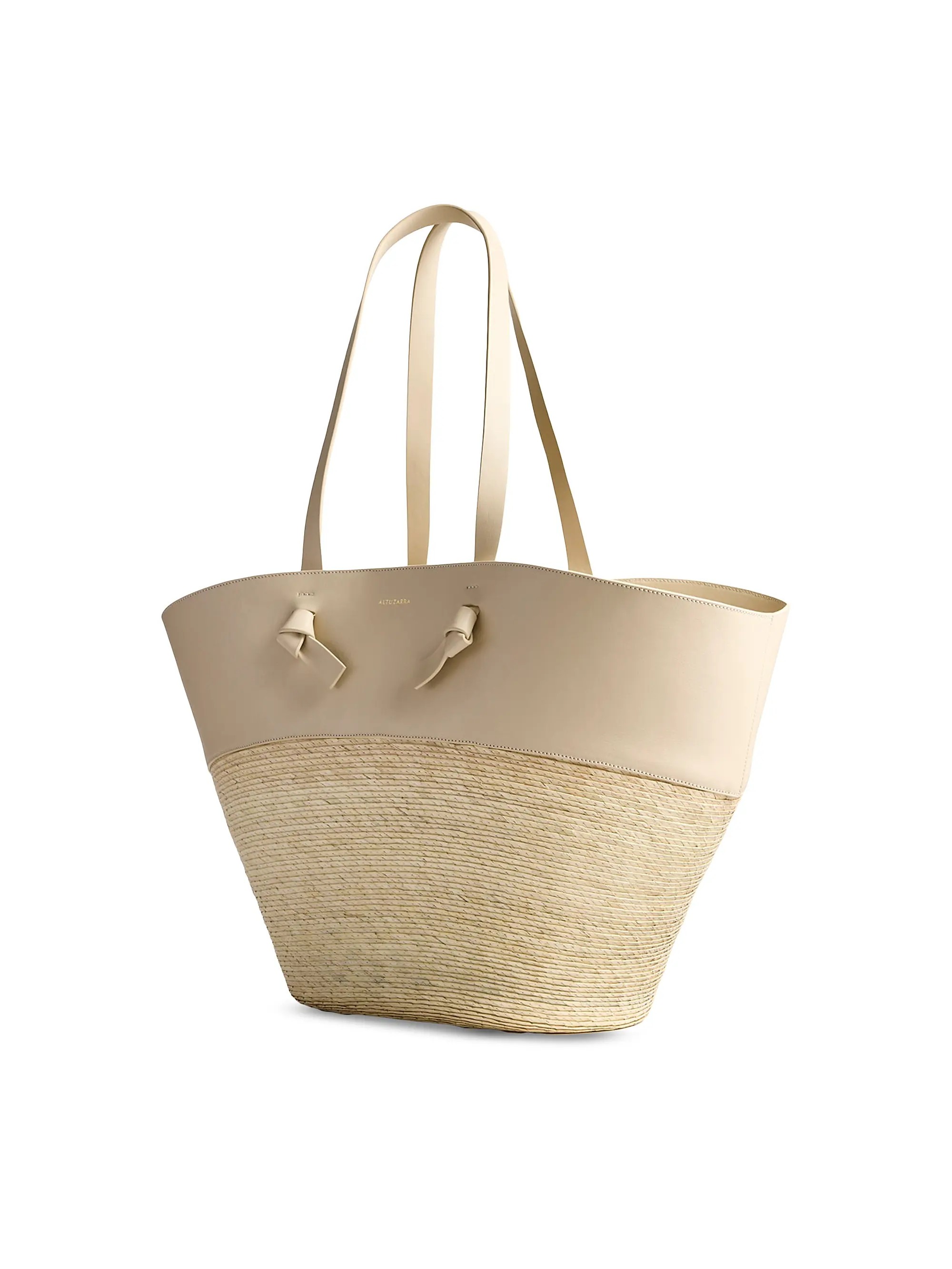 Altuzarra Knot Basket Palm & Leather Large Tote Bag | Saks Fifth Avenue | Saks Fifth Avenue