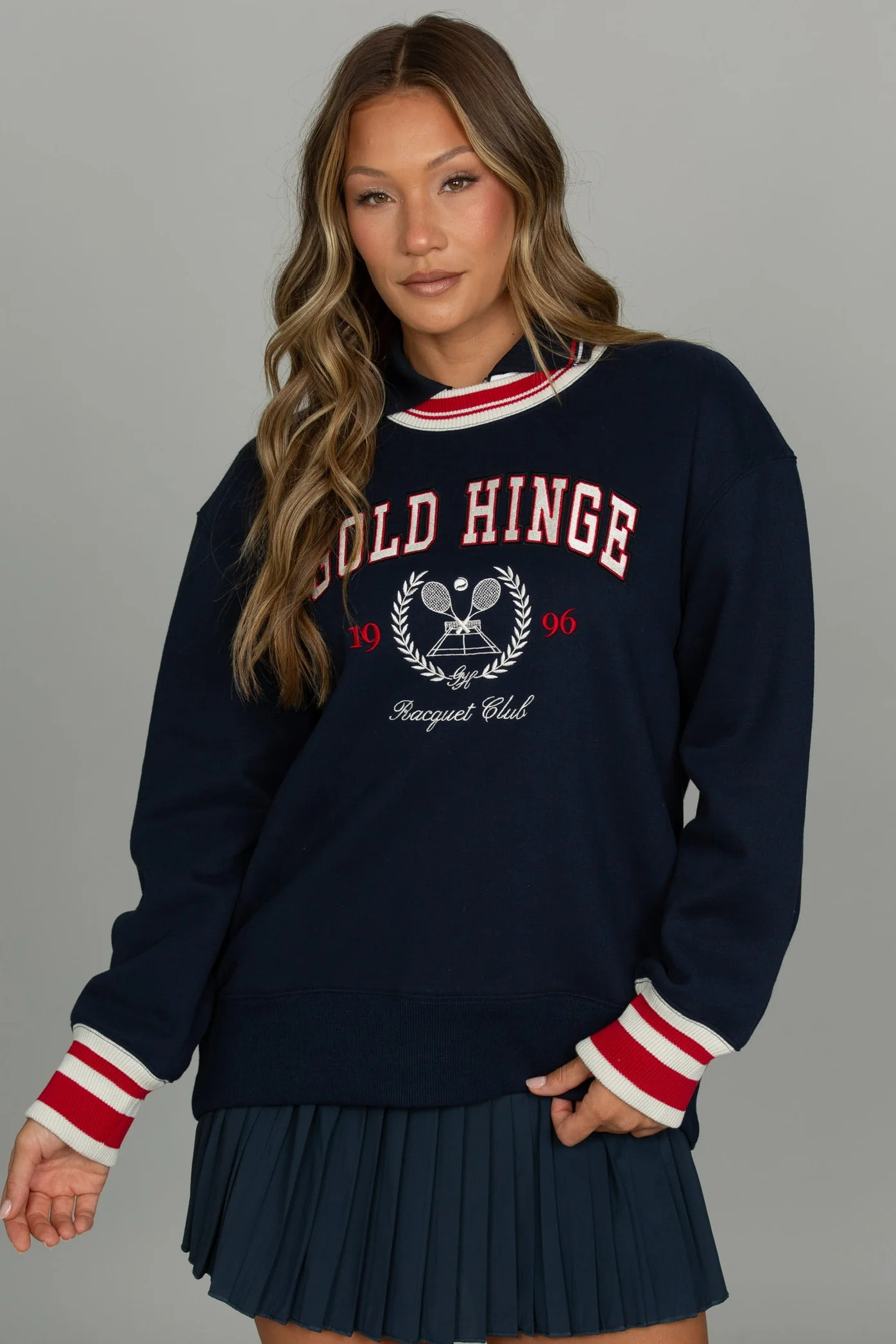 Navy Heritage Crewneck | Gold Hinge