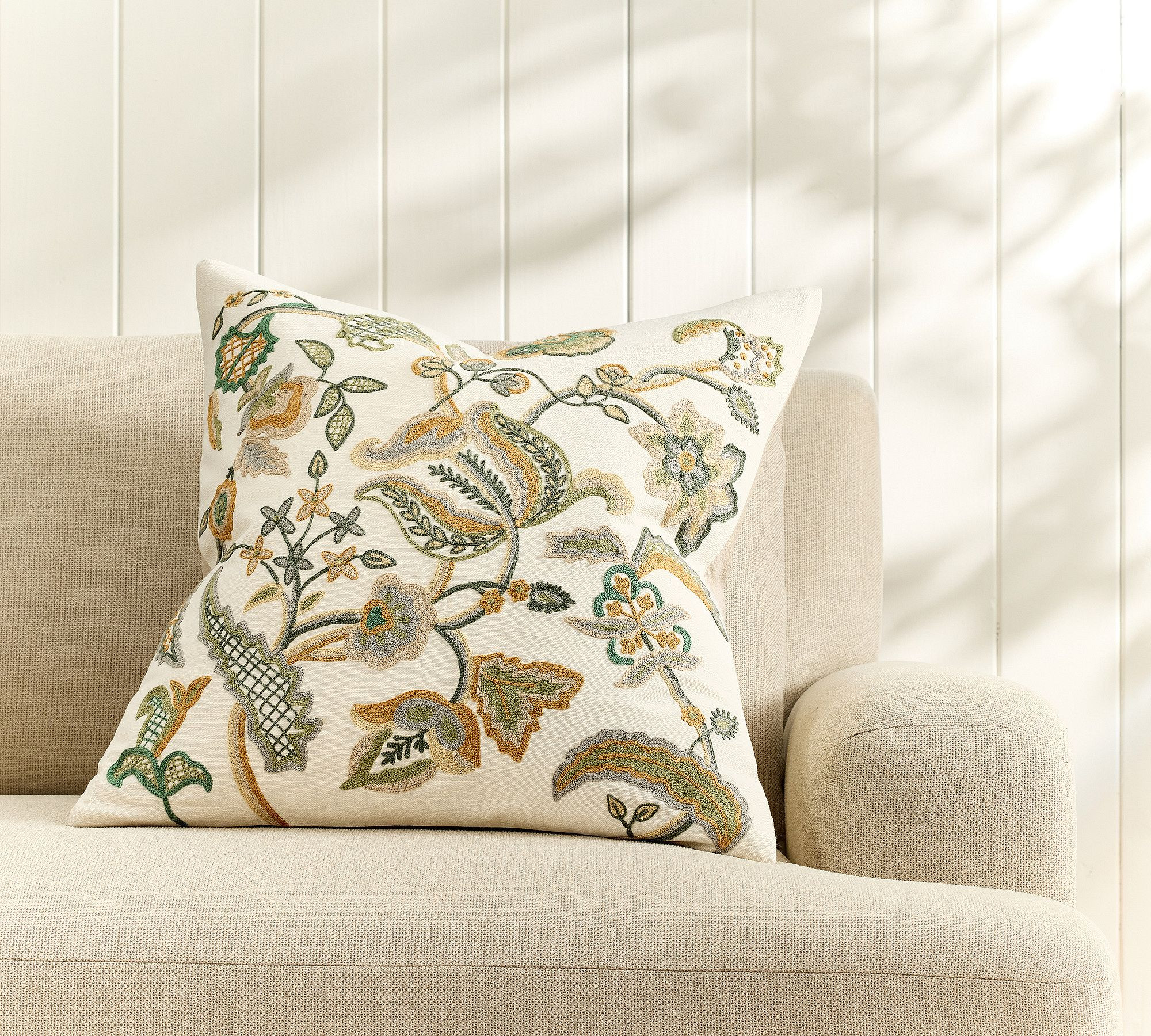 Wyatt Embroidered Pillow Cover | Pottery Barn (US)