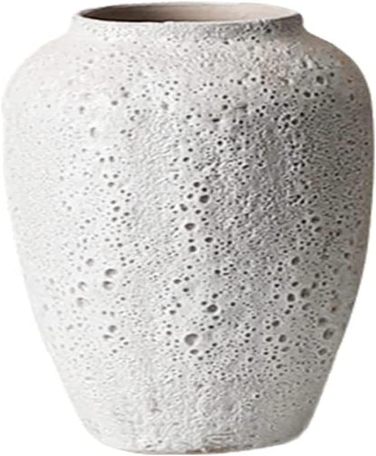 Sculpture Vase Vase Desktop White Ceramic Vases Retro Rough Clay Pot Dried Flower Vases Table Top... | Amazon (US)