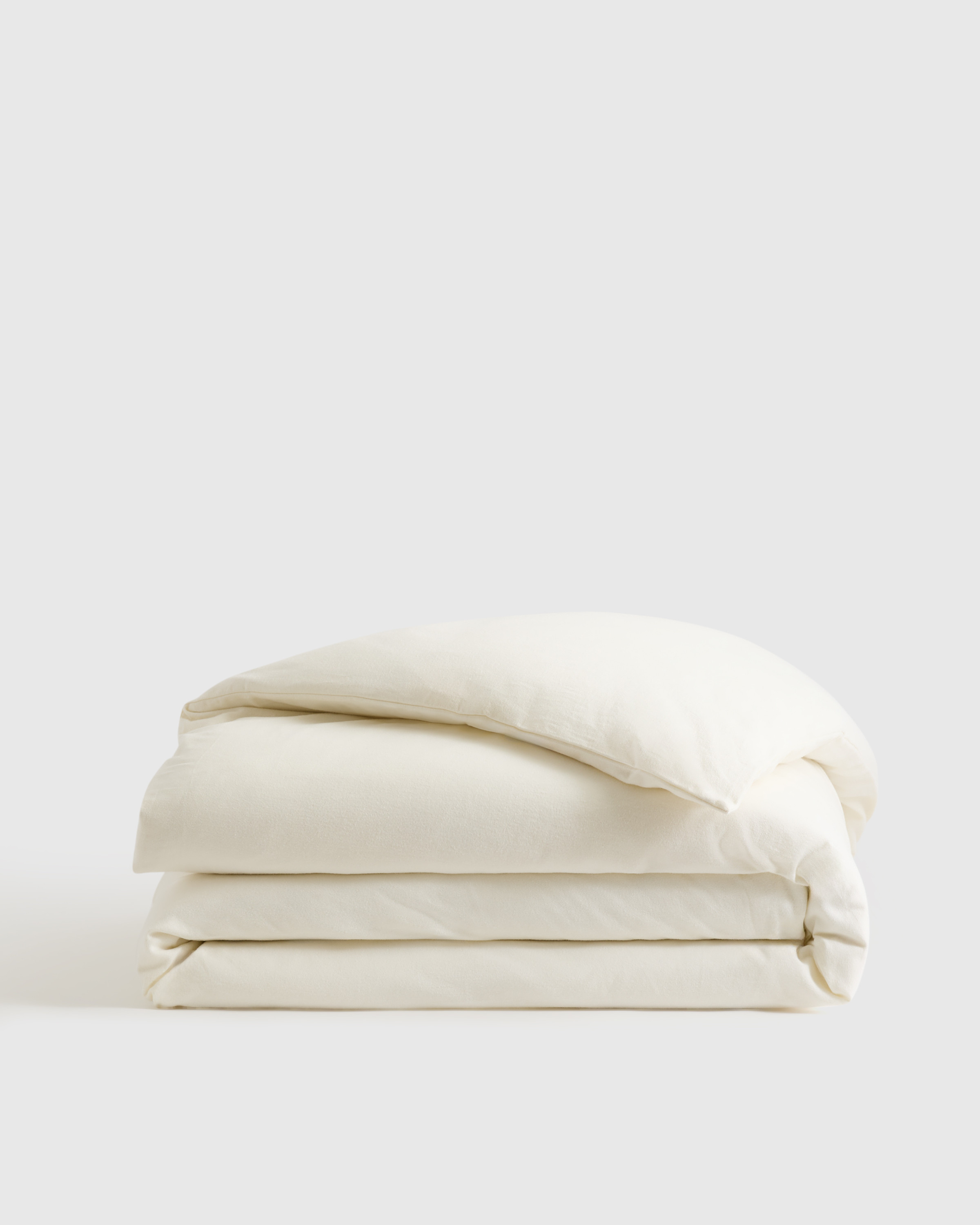 Quince | Luxury Organic Flannel Duvet Cover in Ivory, Size Twin, Cotton | Quince