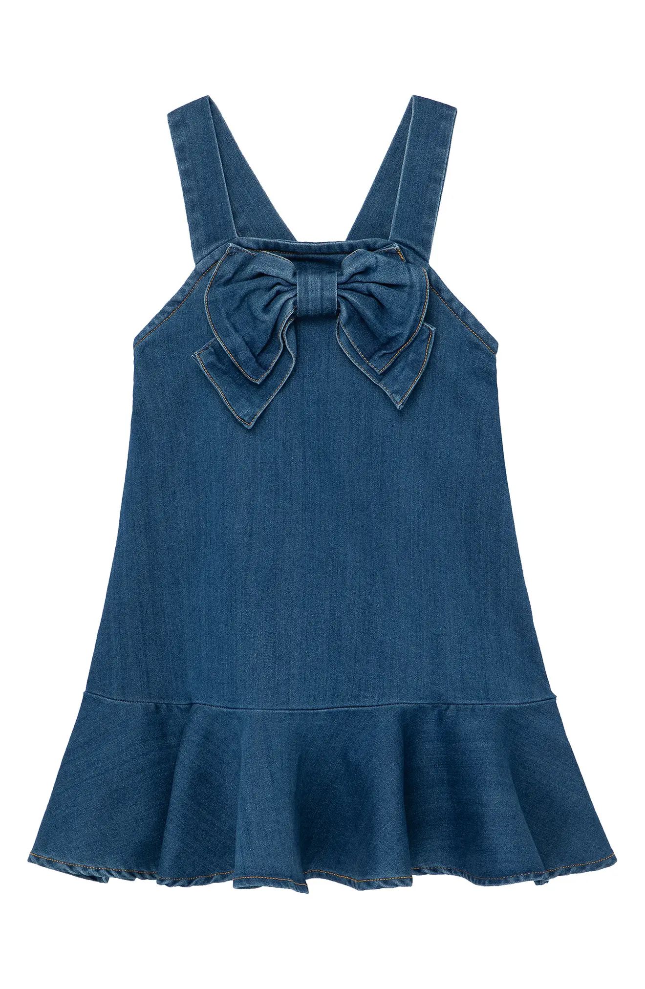 Habitual Girl Kids' Bow Flounce Dress in Med Stone at Nordstrom, Size 6X | Nordstrom