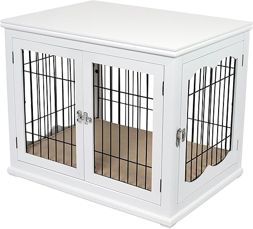 Internet's Best Decorative Dog Kennel with Pet Bed - Small Dog - Double Door - Wooden Wire Dog Ho... | Amazon (US)