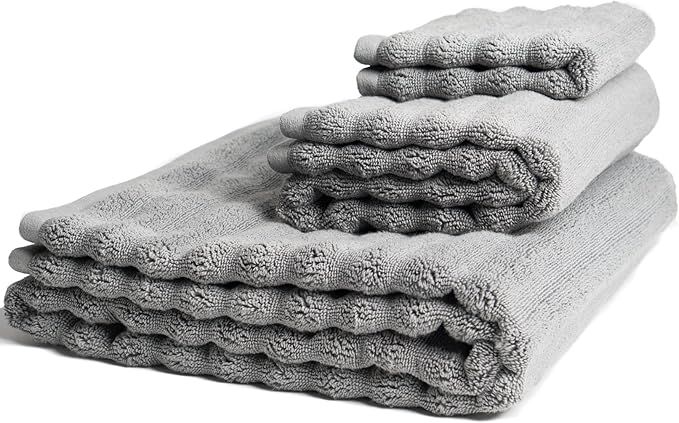 Nutrl Home by Ravel Classic Bath Towel Set - 100% Supima Cotton (Grey) Premium Luxury Bath, Hand,... | Amazon (US)