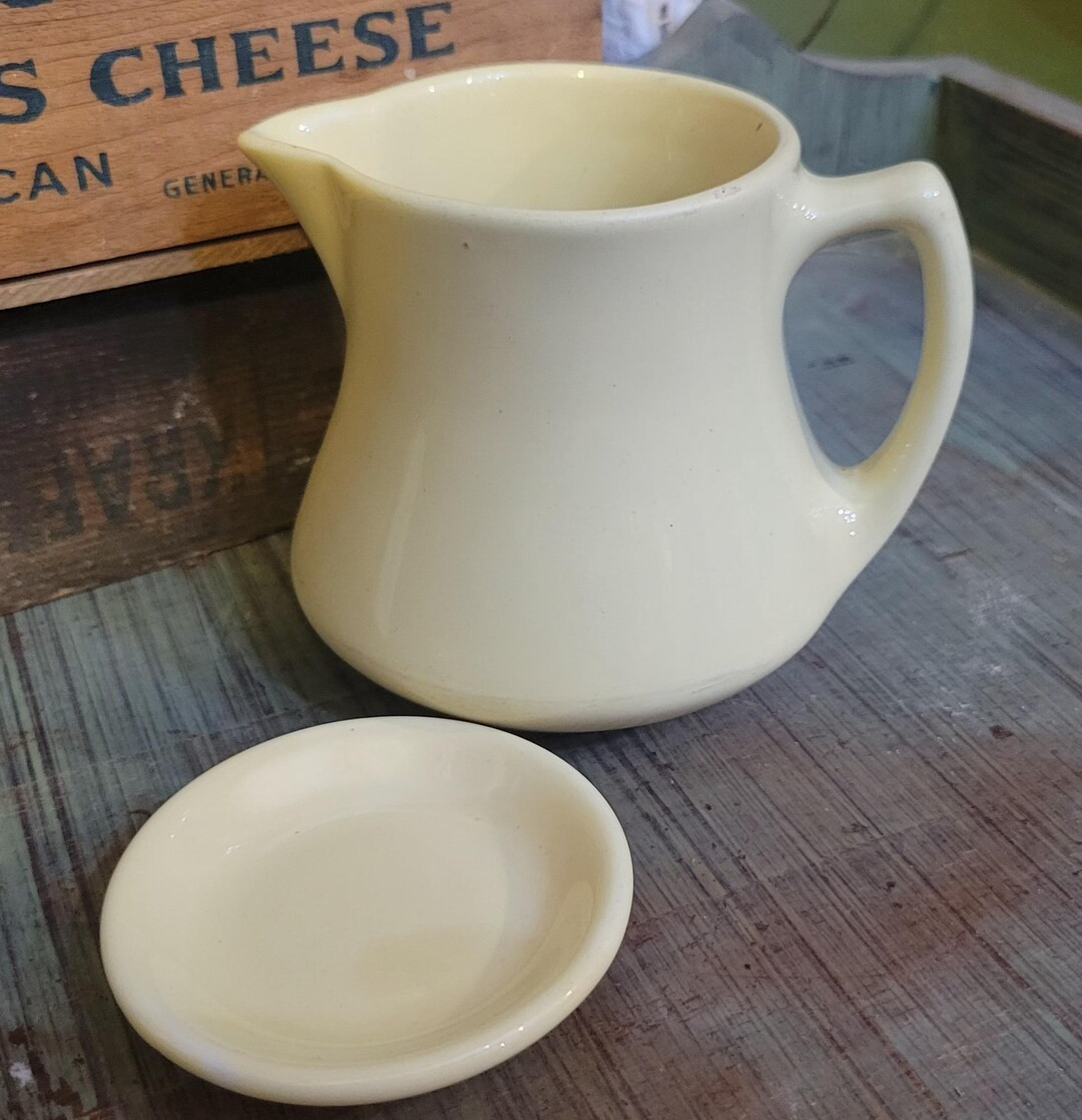 Vintage Restauraunt Ware Creamer, Chunky, Meyers China, White With Yellow Stripe, Vintage Kitchen... | Etsy (US)