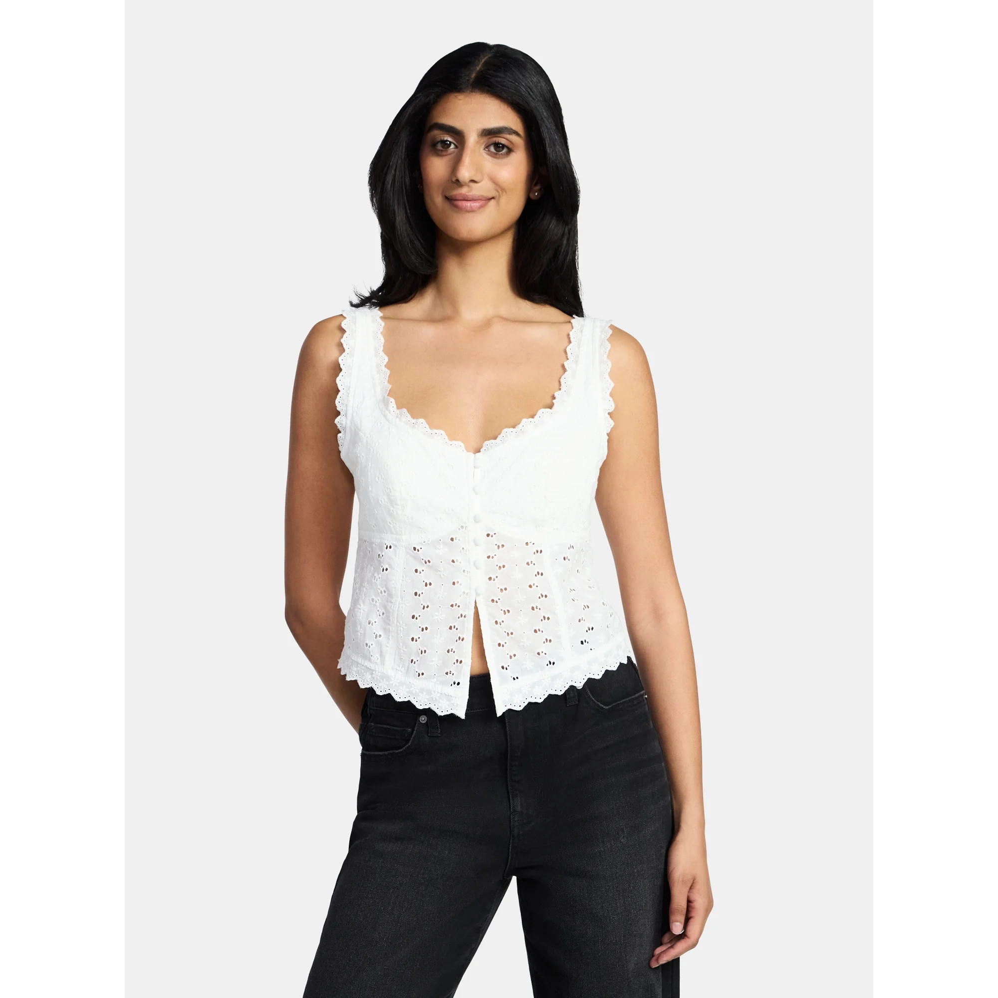 Madden NYC Women's Eyelet Tank Top | Walmart (US)