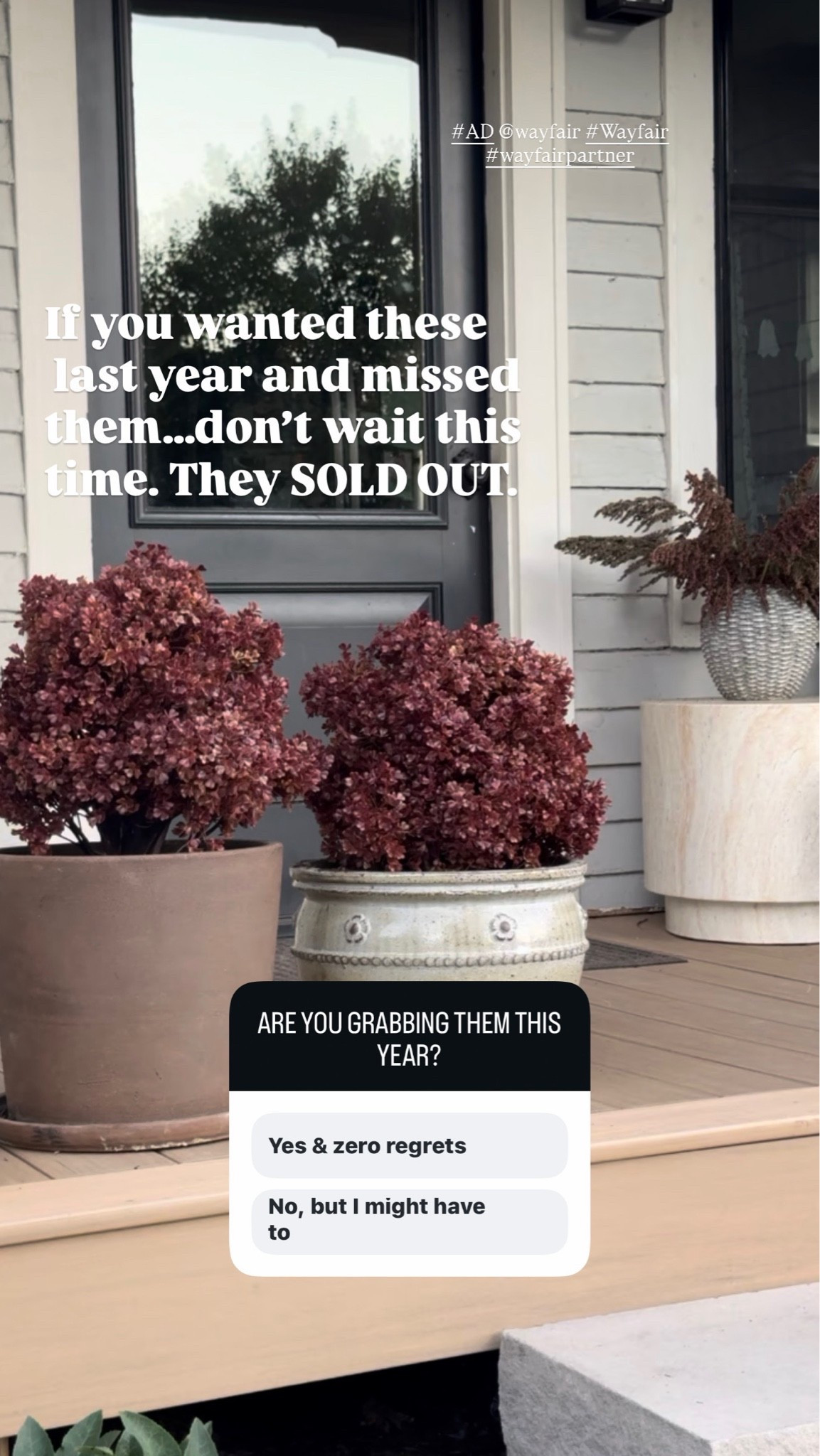 #ad I totally get the hype with these faux potted plants now. They look SO good in person and are such an easy way to bring fall color in without worrying about keeping anything alive 😂 They sold out so fast last year and they’re already selling quickly again. The new yellow-brown color is absolutely gorgeous too. Such a good warm, muted color for fall. 🍂

@wayfair #Wayfair #wayfairpartner

#LTKHome #LTKSaleAlert