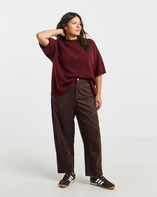 Simply Be Suedette Barrel Leg Trousers | Simply Be | Simply Be (UK)
